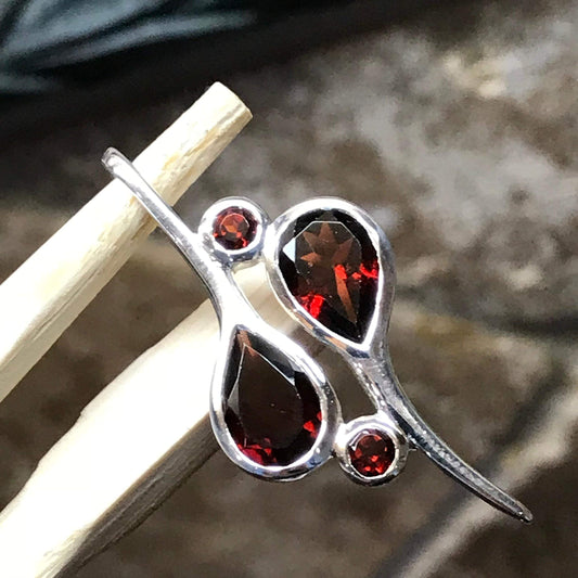 Natural 4ct Pyrope Garnet 925 Solid Sterling Silver Pendant 30mm - Natural Rocks by Kala