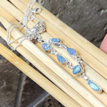 Genuine Australian Blue and Green Opal 925 Solid Sterling Silver Necklace 17" inches - Natural Rocks by Kala