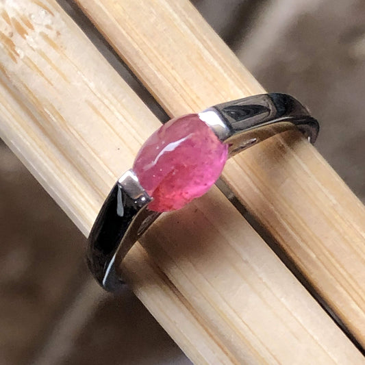 Natural Pink Tourmaline 925 Solid Sterling Silver Engagement Ring Size 6, 7, 8, 9 - Natural Rocks by Kala