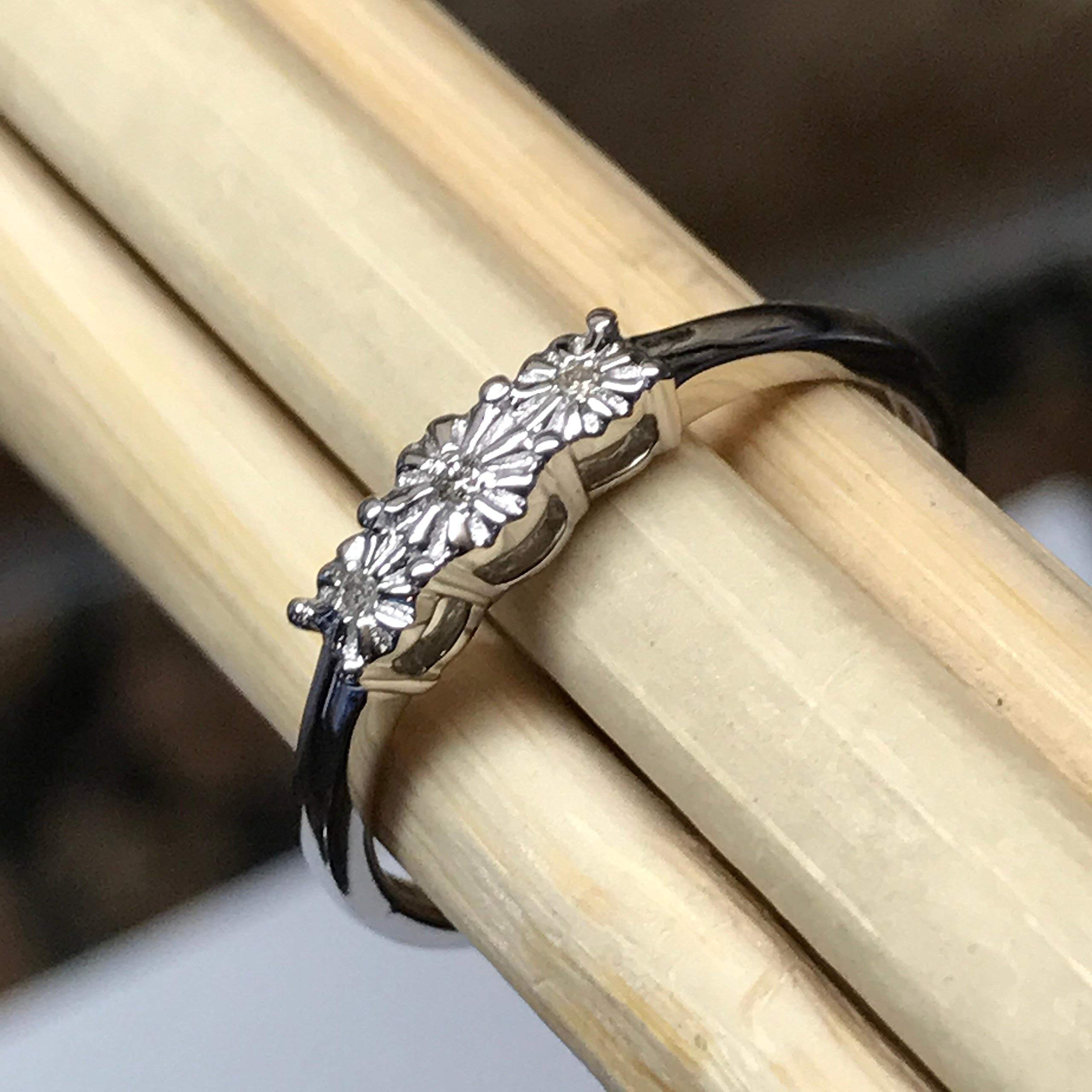 Natural White Diamond 9k White Gold Bridal Promise Engagement Ring Size 6, 7.25 - Natural Rocks by Kala