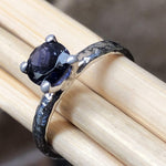 Natural 1ct Iolite Water Sapphire 925 Solid Sterling Silver Engagement Ring Size 6, 7, 8, 9 - Natural Rocks by Kala