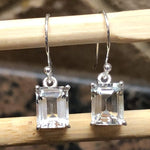 Natural White Quartz 925 Solid Sterling Silver Earrings 25mm - Natural Rocks by Kala