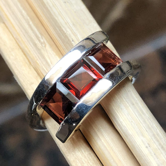 Natural 2ct Pyrope Garnet 925 Solid Sterling Silver Stackable Ring Size 7, 8, 9, 10 - Natural Rocks by Kala
