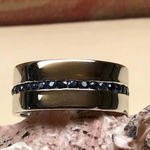 Natural 2ct Blue Sapphire 925 Solid Sterling Silver Men's Ring Size 6, 7, 8, 9, 10, 11, 12, 13 - Natural Rocks by Kala