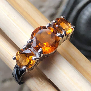 Natural 2ct Golden Citrine 925 Solid Sterling Silver Ring Size 5, 6, 7, 8, 9 - Natural Rocks by Kala