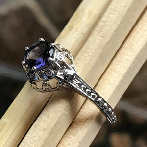 Natural 1ct Iolite 925 Solid Sterling Silver Engagement Ring Size 6, 7, 8 - Natural Rocks by Kala