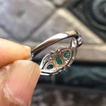 Natural 1ct Green Emerald 925 Solid Sterling Silver Ring Size 6, 7, 8, 9 - Natural Rocks by Kala