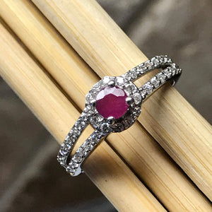 Natural Ruby 925 Solid Sterling Silver Engagement Ring Size 6, 8, 9 - Natural Rocks by Kala