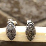 Natural Black Rutilated 925 Solid Sterling Silver Earrings 10mm - Natural Rocks by Kala