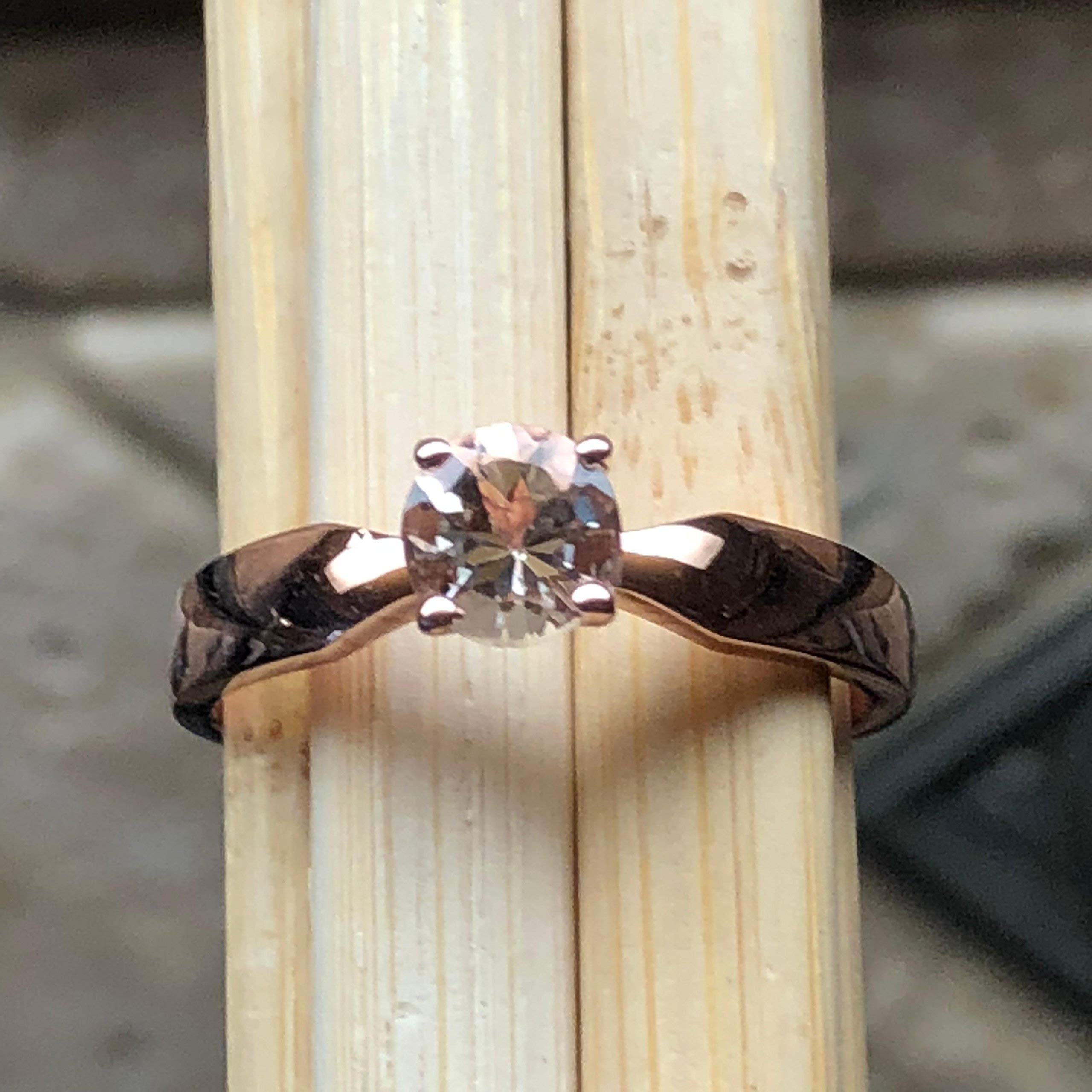 Natural Peach Morganite 14k Rose Gold Over Sterling Silver Engagement Ring Size 5, 6, 7, 8, 9 - Natural Rocks by Kala