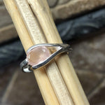 Natural 1.25ct Rose Quartz 925 Solid Sterling Silver Engagement Ring Size 6, 7, 8, 9 - Natural Rocks by Kala