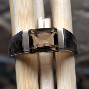 Natural 2ct Smoky Topaz 925 Solid Sterling Silver Men's Ring Size 7, 8, 9, 10, 11, 12 - Natural Rocks by Kala