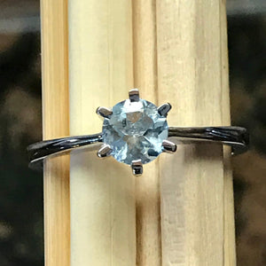 Natural 1ct Aquamarine 925 Solid Sterling Silver Engagement Ring Size 6, 7, 8, 9 - Natural Rocks by Kala