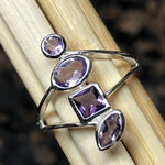 Natural 2ct Purple Amethyst 925 Solid Sterling Silver Ring Size 5, 6, 7 - Natural Rocks by Kala