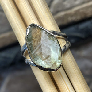Natural Green Amethyst 925 Solid Sterling Silver Ring Size 6 - Natural Rocks by Kala