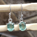 Natural Green Kyanite 925 Solid Sterling Silver Earrings 25mm - Natural Rocks by Kala