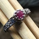 Natural Ruby 925 Solid Sterling Silver Engagement Ring Size 6, 7, 8, 9 - Natural Rocks by Kala