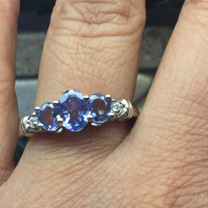 Natural 1.25ct Tanzanite 925 Solid Sterling Silver Wedding Ring Size 5, 6, 7, 8, 9 - Natural Rocks by Kala