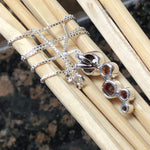 Genuine Pyrope Garnet 925 Solid Sterling Silver Journey Pendant Necklace 16" - Natural Rocks by Kala