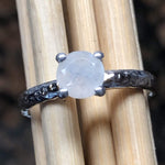Natural Rainbow Moonstone 925 Solid Sterling Silver Engagement Ring Size 7, 8, 9 - Natural Rocks by Kala