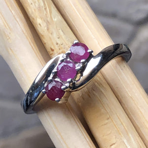 Natural Ruby 925 Solid Sterling Silver Ring Size 6, 7, 8, 9 - Natural Rocks by Kala