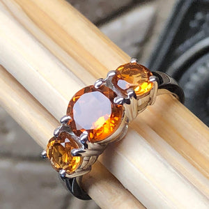 Natural 2ct Golden Citrine 925 Solid Sterling Silver Ring Size 5, 6, 7, 8, 9 - Natural Rocks by Kala