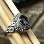 Genuine 2ct Iolite 925 Solid Sterling Silver Engagement Ring Size 6.5, 7, 7.5, 8.75 - Natural Rocks by Kala