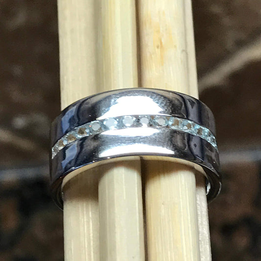Natural Aquamarine 925 Solid Sterling Silver Men's Ring Size 9, 10, 11, 12 - Natural Rocks by Kala