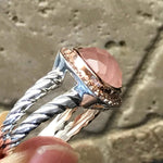 Natural Pink Rose Quartz 14k Rose Gold, 925 Sterling Silver Ring Size 6, 7, 8, 9 - Natural Rocks by Kala