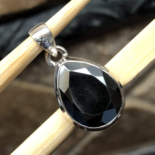 Natural Hematite 925 Solid Sterling Silver Pendant 25mm - Natural Rocks by Kala