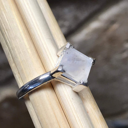 Genuine Rainbow Moonstone 925 Solid Sterling Silver Ring Size 5, 6, 7, 8, 9 - Natural Rocks by Kala