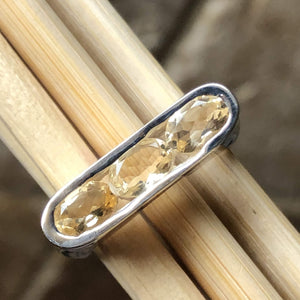 Natural 2ct Golden Citrine 925 Solid Sterling Silver Ring Size 6, 7, 8 - Natural Rocks by Kala