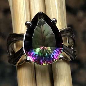 Beautiful 2.5ct Mystic Topaz 925 Solid Sterling Silver Ring Size 6, 8, 9 - Natural Rocks by Kala