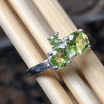 Genuine 2ct Green Peridot 925 Solid Sterling Silver Stackable Ring Size 6, 7, 8, 9 - Natural Rocks by Kala