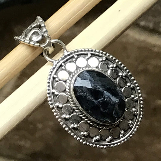 Genuine Pietersite 925 Solid Sterling Silver Pendant 40mm - Natural Rocks by Kala