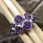 Genuine 4ct Amethyst 925 Solid Sterling Silver Wedding Ring Size 5, 6, 7, 8 - Natural Rocks by Kala