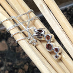 Genuine Pyrope Garnet 925 Solid Sterling Silver Journey Pendant Necklace 16" - Natural Rocks by Kala