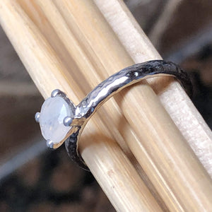 Natural Rainbow Moonstone 925 Solid Sterling Silver Engagement Ring Size 7, 8, 9 - Natural Rocks by Kala