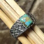 Natural Blue Mohave Turquoise 925 Solid Sterling Silver Men's Ring Size 7, 8, 9, 10, 11, 12, 13 - Natural Rocks by Kala