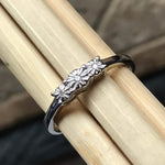 Natural White Diamond 9k White Gold Bridal Promise Engagement Ring Size 6, 7.25 - Natural Rocks by Kala