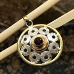 Natural Garnet 925 Solid Sterling Silver Pendant 45mm - Natural Rocks by Kala