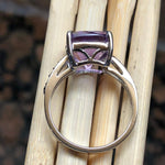 Natural 2.75ct Purple Amethyst, Black Spinel 925 Sterling Silver Engagement Ring Size 6, 7, 8, 9 - Natural Rocks by Kala