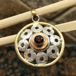 Natural Garnet 925 Solid Sterling Silver Pendant 45mm - Natural Rocks by Kala