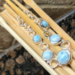 Natural Dominican Larimar 925 Solid Sterling Silver Bracelets 7" - Natural Rocks by Kala