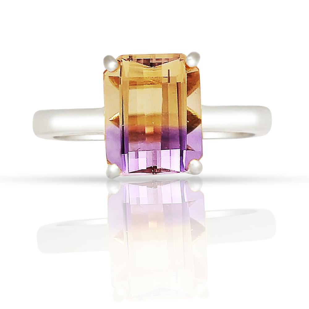 Genuine 2ct Ametrine 925 Solid Sterling Silver Ring Size 7, 8, 9 - Natural Rocks by Kala