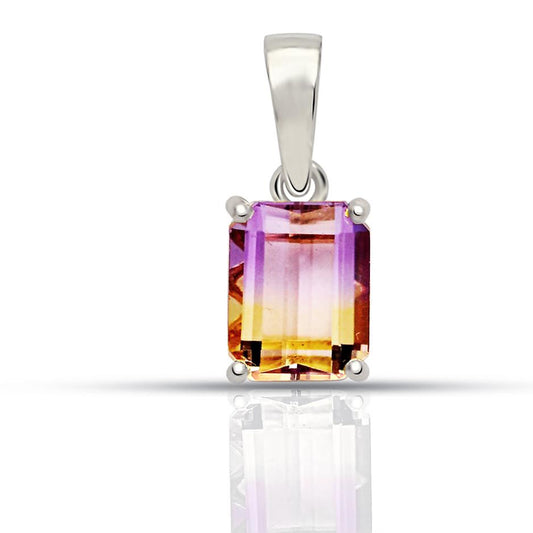Natural Ametrine 925 Sterling Silver Pendant 18mm - Natural Rocks by Kala