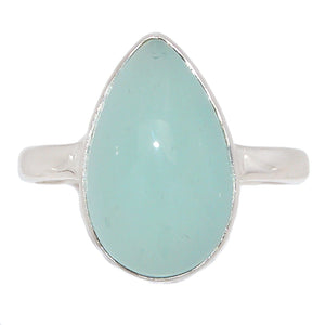 Natural Aqua Chalcedony 925 Solid Sterling Silver Men's Ring Size 8.25 - Natural Rocks by Kala