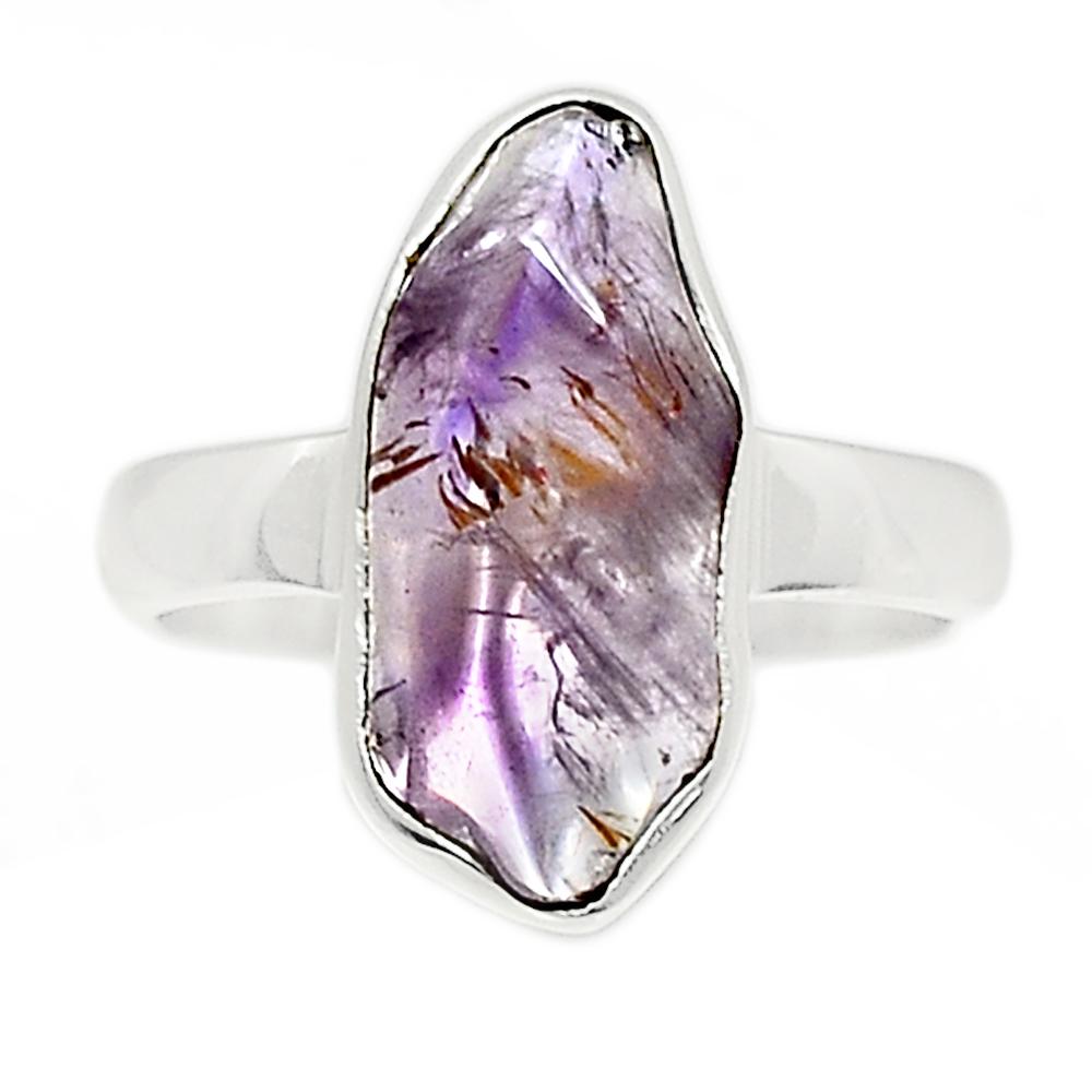 Natural Cacoxenite 925 Sterling Silver Ring Size 8 - Natural Rocks by Kala
