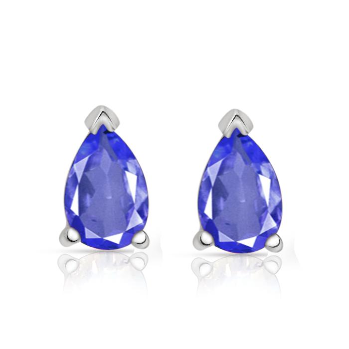 Genuine Blue Sapphire 925 Solid Sterling Silver Earrings 7mm - Natural Rocks by Kala