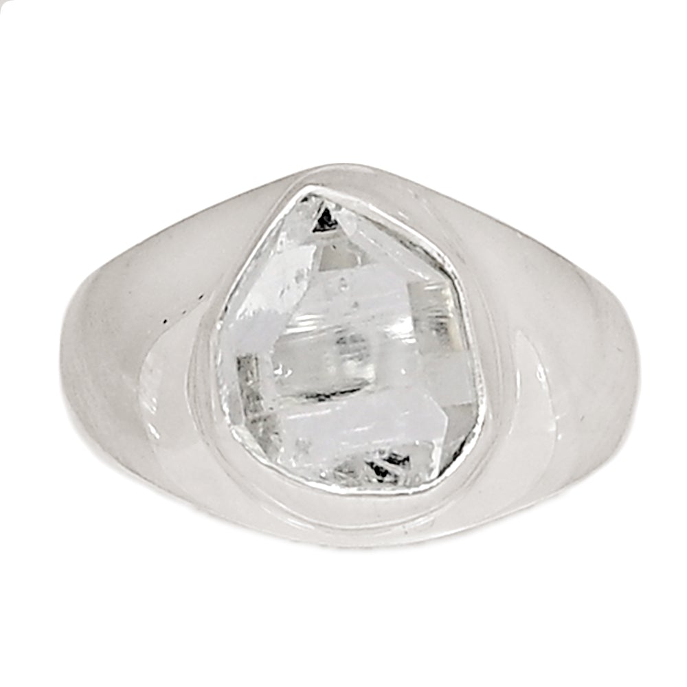Genuine Herkimer Diamond 925 Solid Sterling Silver Men's Ring Size 6.5 - Natural Rocks by Kala